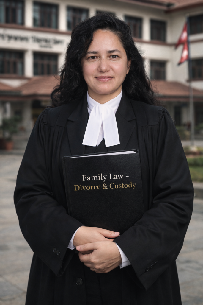 Top female divorce lawyer in Kathmandu providing legal support for divorce and child custody