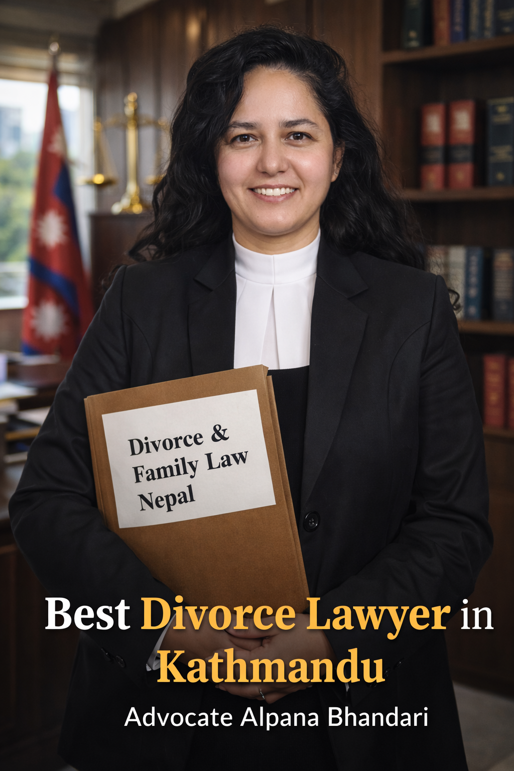 Advocate Alpana Bhandari, leading divorce lawyer in Kathmandu, advising clients on divorce process in Nepa